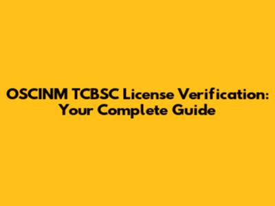 OSCINM TCBSC License Verification: Your Complete Guide