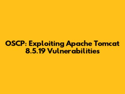 OSCP: Exploiting Apache Tomcat 8.5.19 Vulnerabilities