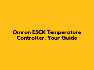Omron E5CK Temperature Controller: Your Guide