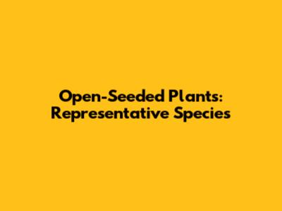 Open-Seeded Plants: Representative Species