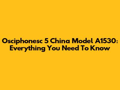 Osciphonesc 5 China Model A1530: Everything You Need To Know