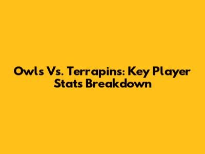 Owls Vs. Terrapins: Key Player Stats Breakdown