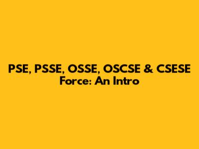 PSE, PSSE, OSSE, OSCSE & CSESE Force: An Intro