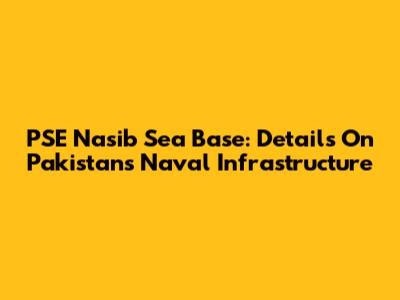 PSE Nasib Sea Base: Details On Pakistan's Naval Infrastructure