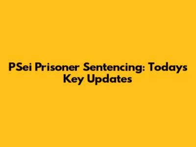 PSei Prisoner Sentencing: Today's Key Updates