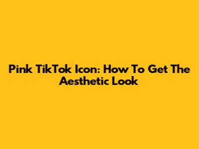 Pink TikTok Icon: How To Get The Aesthetic Look