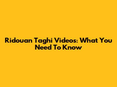 Ridouan Taghi Videos: What You Need To Know