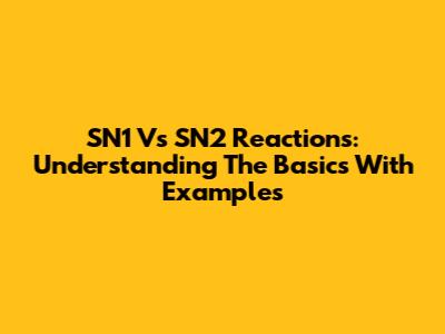 SN1 Vs SN2 Reactions: Understanding The Basics With Examples