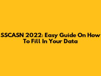 SSCASN 2022: Easy Guide On How To Fill In Your Data