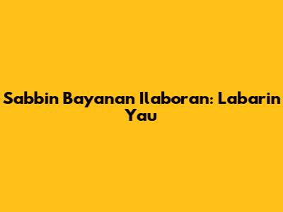 Sabbin Bayanan Ilaboran: Labarin Yau