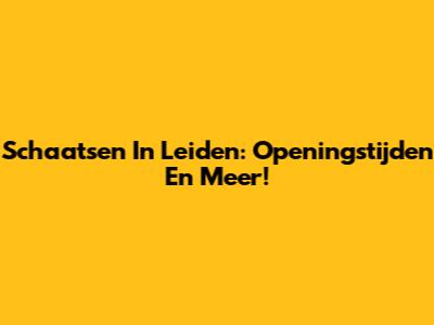 Schaatsen In Leiden: Openingstijden En Meer!