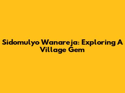 Sidomulyo Wanareja: Exploring A Village Gem