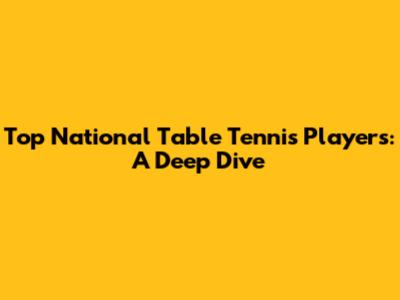 Top National Table Tennis Players: A Deep Dive
