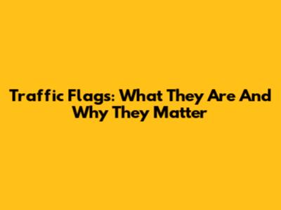 Traffic Flags: What They Are And Why They Matter