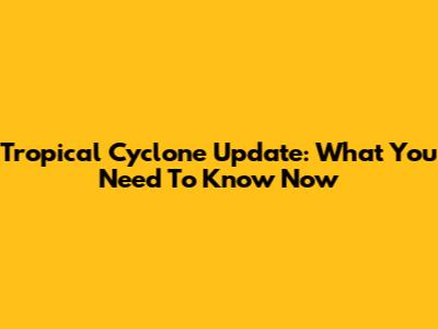 Tropical Cyclone Update: What You Need To Know Now
