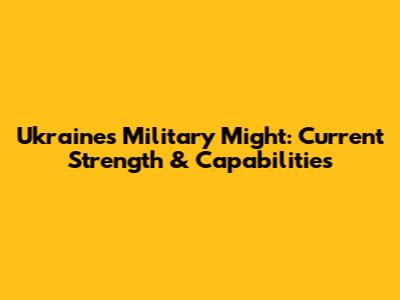 Ukraine's Military Might: Current Strength & Capabilities