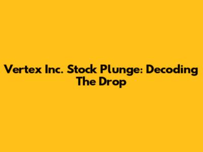 Vertex Inc. Stock Plunge: Decoding The Drop