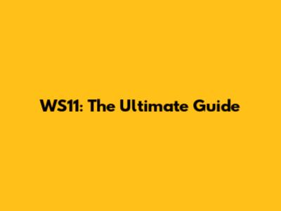 WS11: The Ultimate Guide