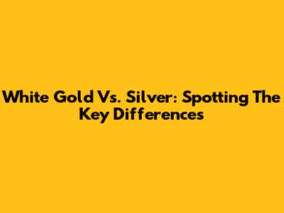 White Gold Vs. Silver: Spotting The Key Differences