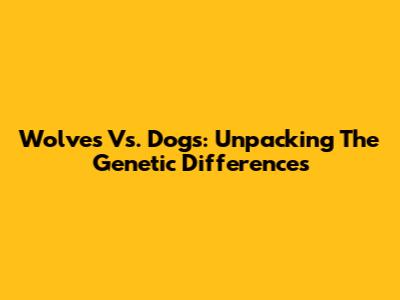 Wolves Vs. Dogs: Unpacking The Genetic Differences