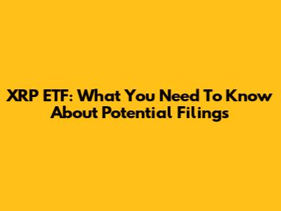 XRP ETF: What You Need To Know About Potential Filings