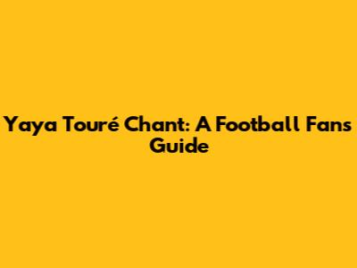 Yaya Touré Chant: A Football Fan's Guide
